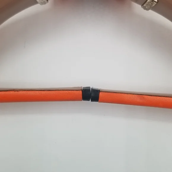 GUCCI Malage Kid Vibrant Orange Leather Studded T-strap Pump EU 36.5
